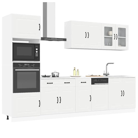 7-delige Keukenkastenset Kalmar bewerkt hout wit is nu te koop bij PeponiXL, paradijselijk wonen!