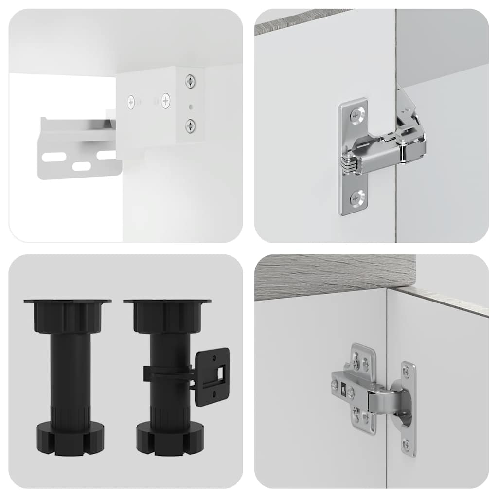 7-delige Keukenkastenset Kalmar bewerkt hout grijs sonoma eiken is nu te koop bij PeponiXL, paradijselijk wonen!