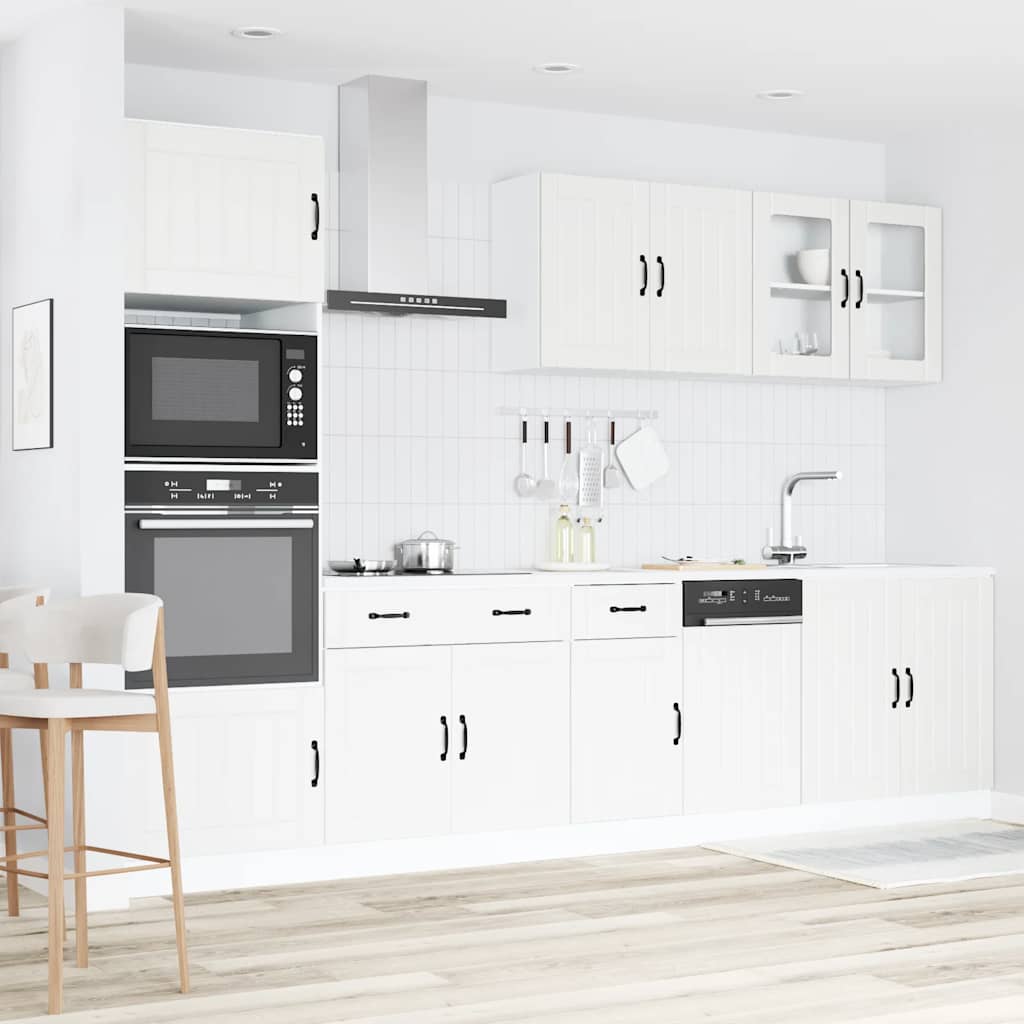 7-delige Keukenkastenset Kalmar bewerkt hout wit is nu te koop bij PeponiXL, paradijselijk wonen!