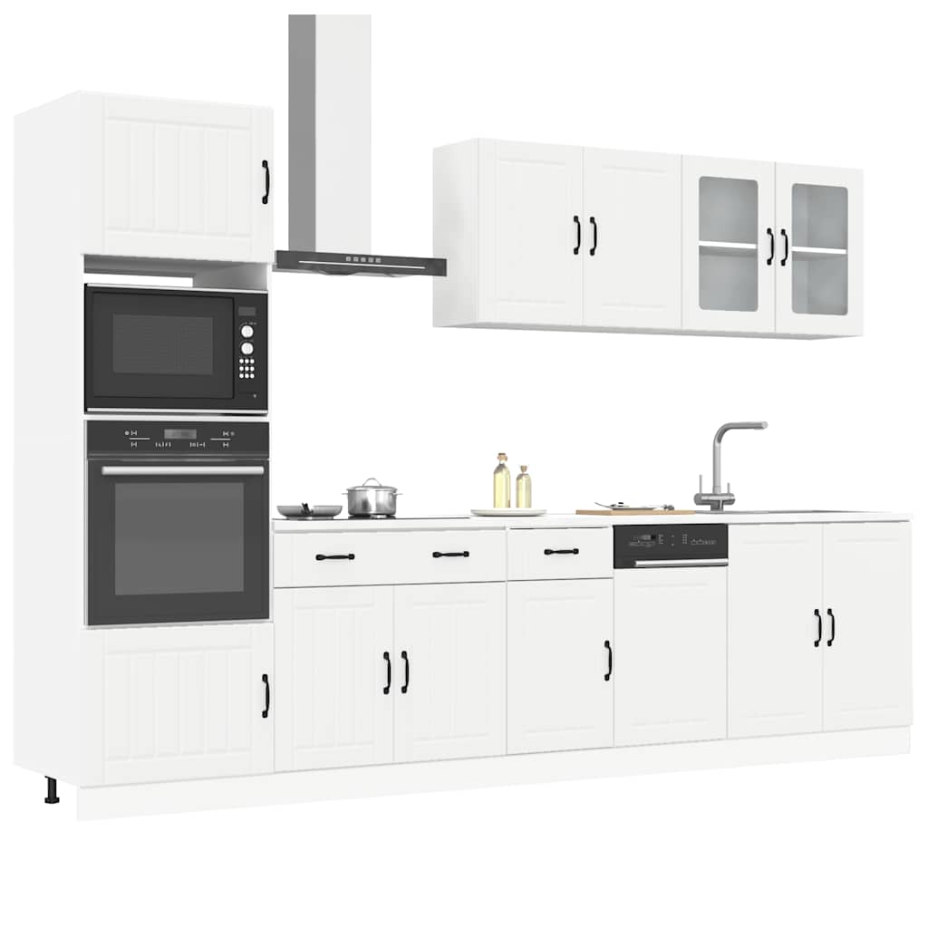 7-delige Keukenkastenset Kalmar bewerkt hout wit is nu te koop bij PeponiXL, paradijselijk wonen!