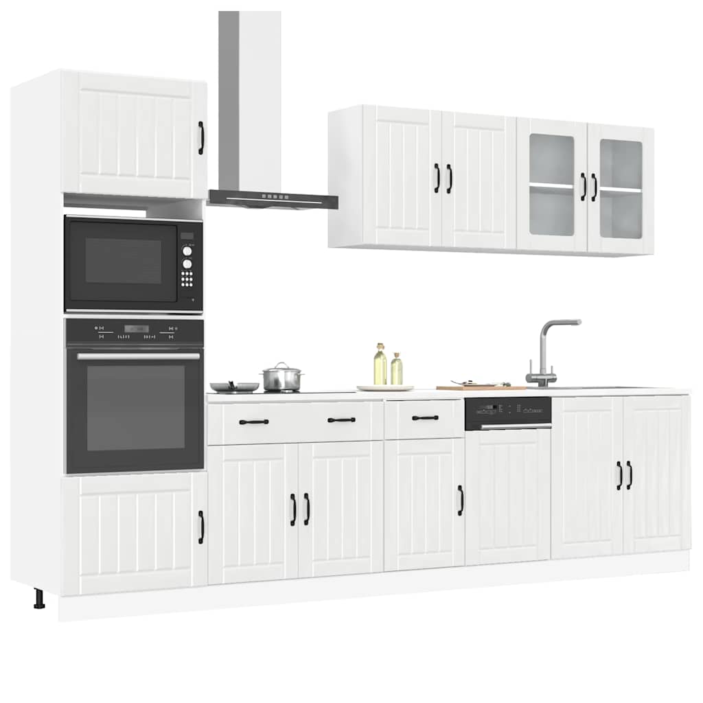 7-delige Keukenkastenset Lucca bewerkt hout glanzend wit is nu te koop bij PeponiXL, paradijselijk wonen!