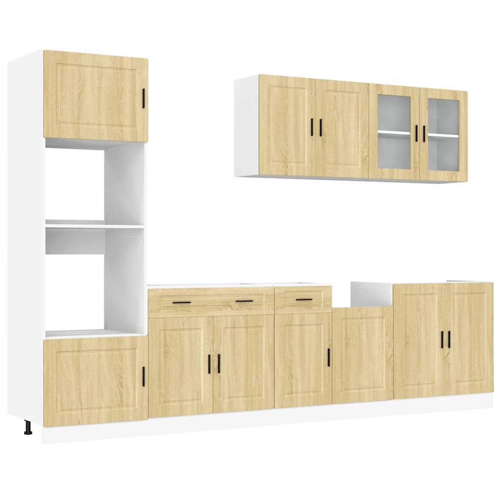 7-delige Keukenkastenset Porto bewerkt hout sonoma eikenkleur is nu te koop bij PeponiXL, paradijselijk wonen!