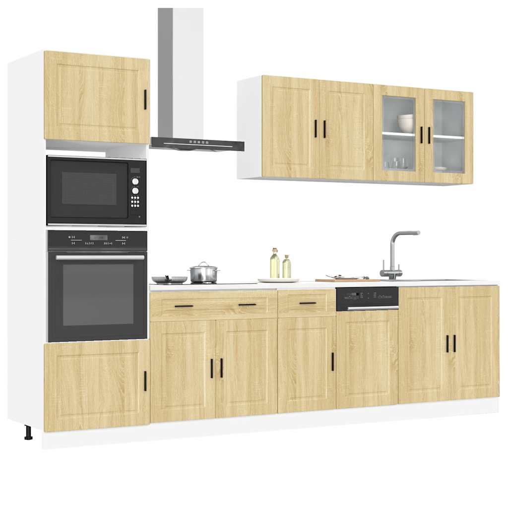 7-delige Keukenkastenset Porto bewerkt hout sonoma eikenkleur is nu te koop bij PeponiXL, paradijselijk wonen!