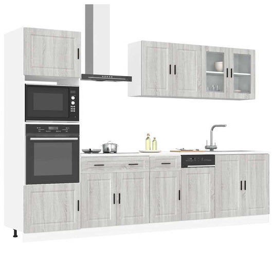 7-delige Keukenkastenset Kalmar bewerkt hout grijs sonoma eiken is nu te koop bij PeponiXL, paradijselijk wonen!