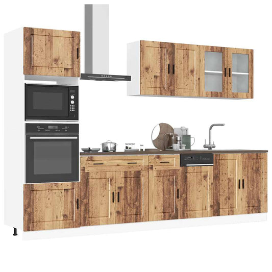 7-delige Keukenkastenset Porto bewerkt hout oud houtkleurig is nu te koop bij PeponiXL, paradijselijk wonen!