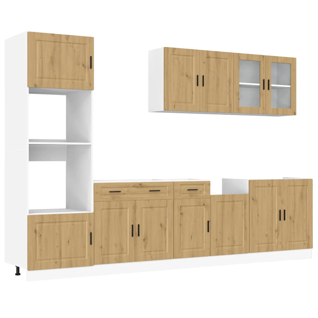 7-delige Keukenkastenset Kalmar bewerkt hout artisanaal eiken is nu te koop bij PeponiXL, paradijselijk wonen!