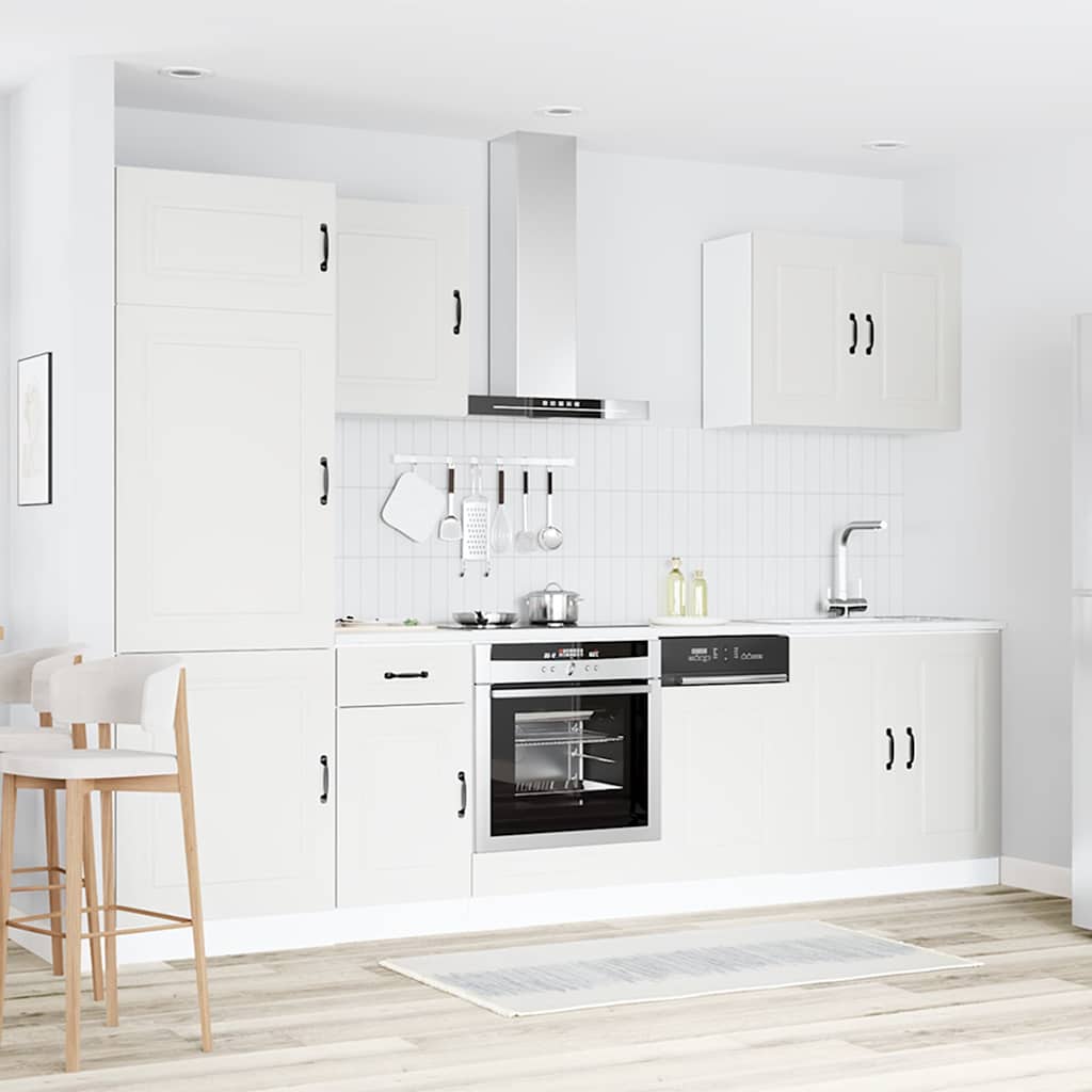 7-delige Keukenkastenset Kalmar bewerkt hout wit is nu te koop bij PeponiXL, paradijselijk wonen!