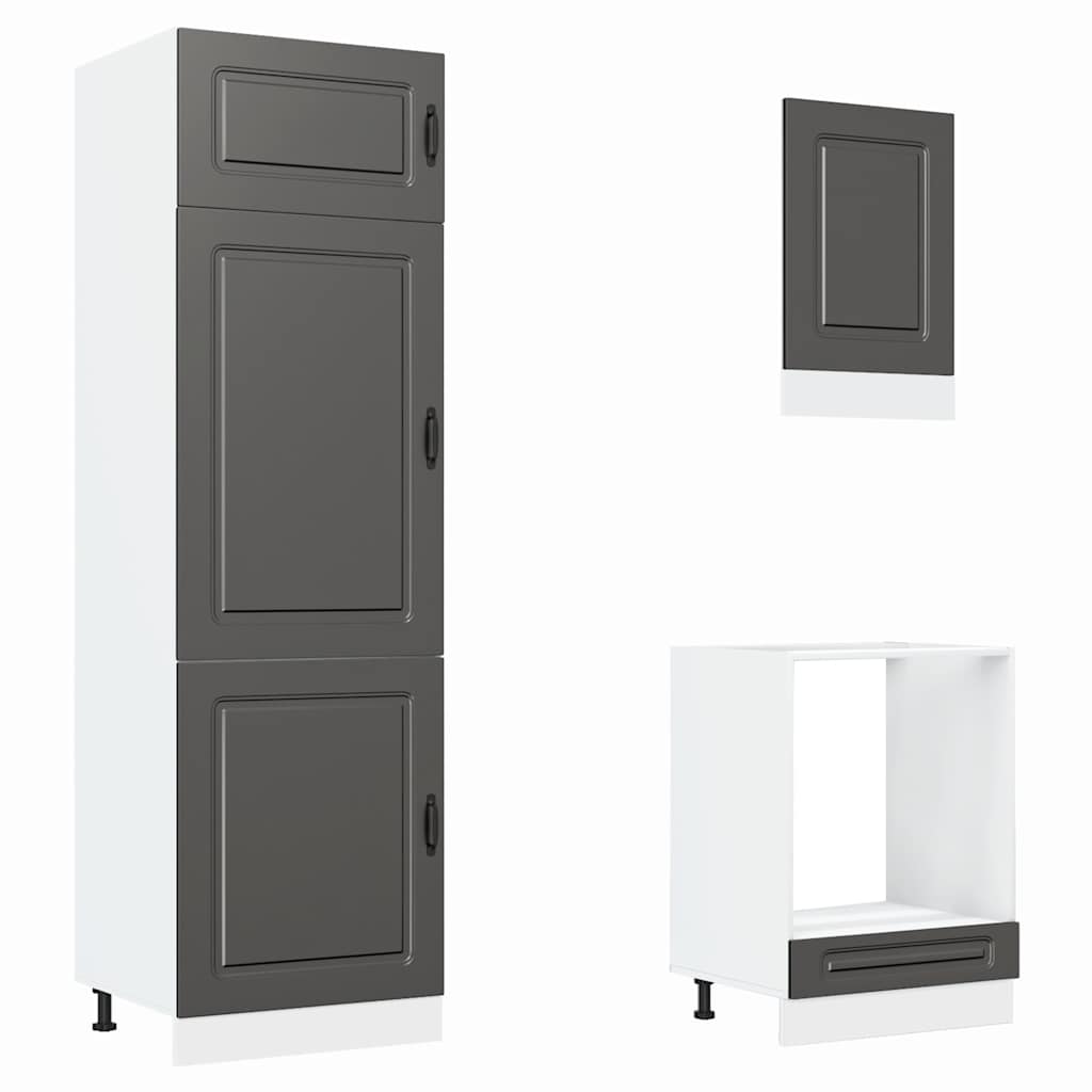 7-delige Keukenkastenset Kalmar bewerkt hout zwart is nu te koop bij PeponiXL, paradijselijk wonen!