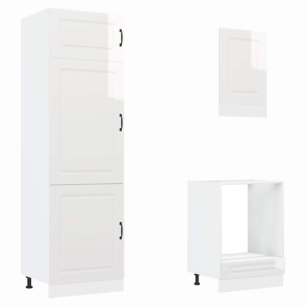 7-delige Keukenkastenset Kalmar bewerkt hout glanzend wit is nu te koop bij PeponiXL, paradijselijk wonen!