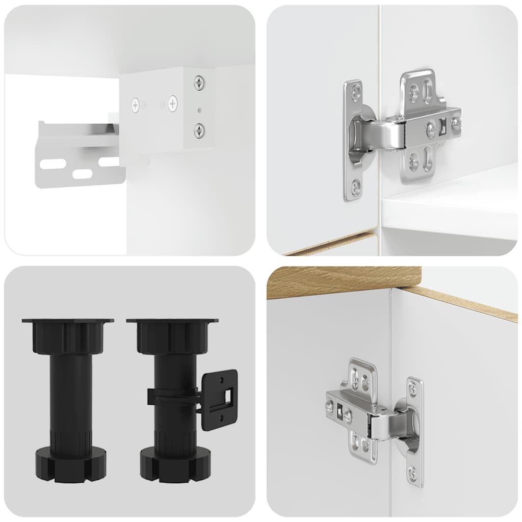 7-delige Keukenkastenset Kalmar bewerkt hout sonoma eikenkleur is nu te koop bij PeponiXL, paradijselijk wonen!