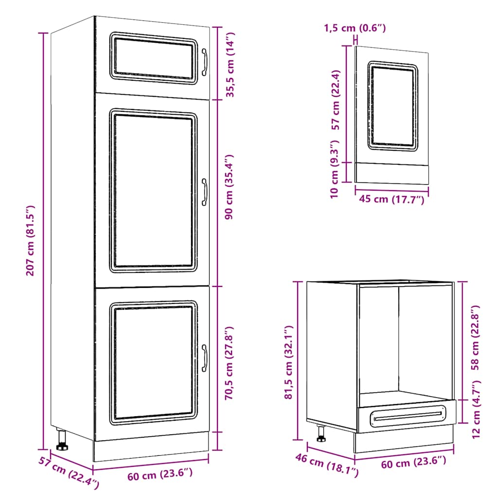 7-delige Keukenkastenset Kalmar bewerkt hout sonoma eikenkleur is nu te koop bij PeponiXL, paradijselijk wonen!