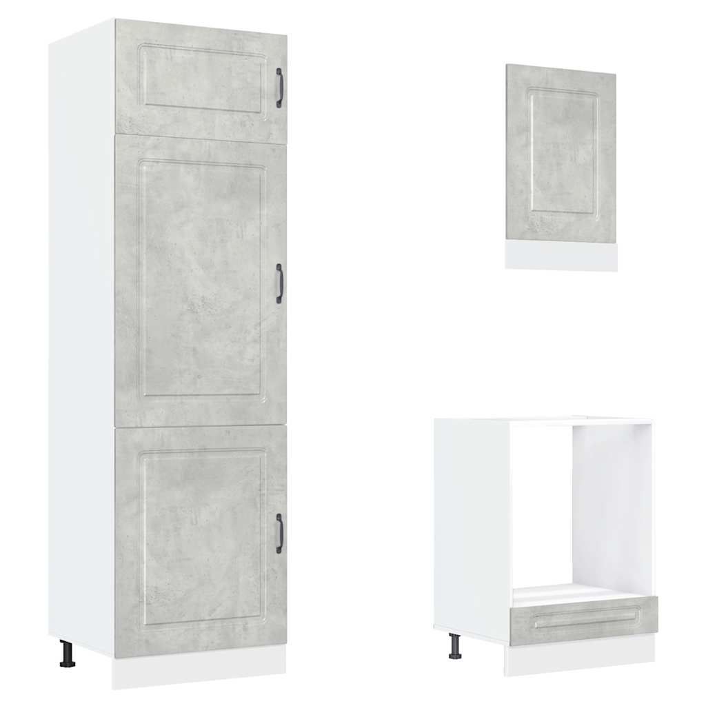 7-delige Keukenkastenset Kalmar bewerkt hout betongrijs is nu te koop bij PeponiXL, paradijselijk wonen!