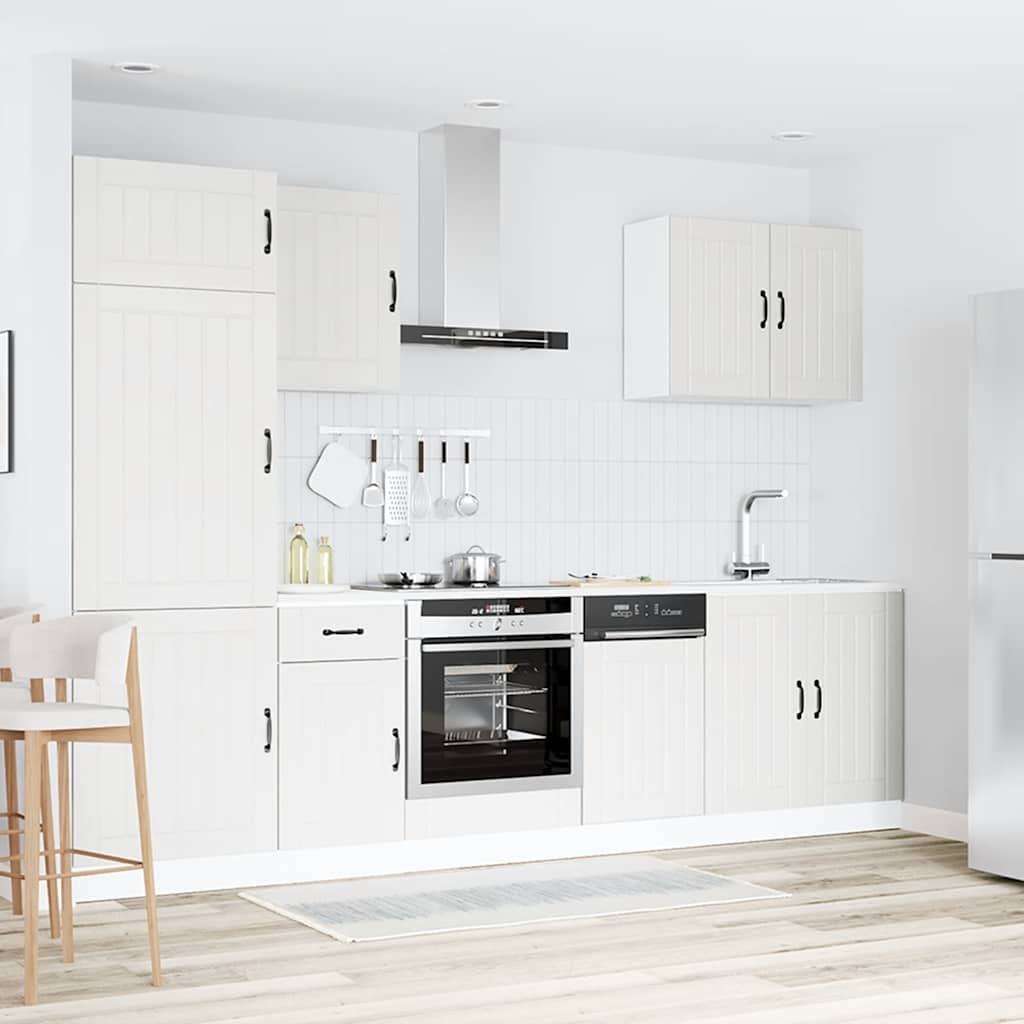 7-delige Keukenkastenset Lucca bewerkt hout wit is nu te koop bij PeponiXL, paradijselijk wonen!