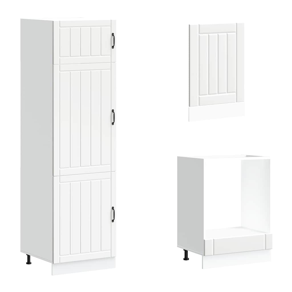 7-delige Keukenkastenset Lucca bewerkt hout wit is nu te koop bij PeponiXL, paradijselijk wonen!