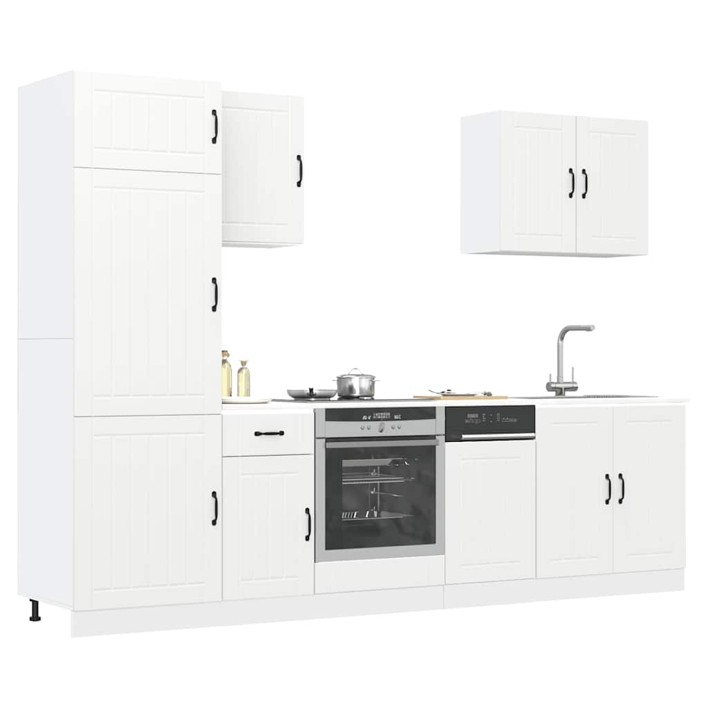 7-delige Keukenkastenset Lucca bewerkt hout wit is nu te koop bij PeponiXL, paradijselijk wonen!