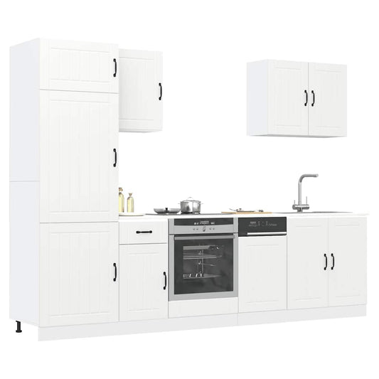 7-delige Keukenkastenset Lucca bewerkt hout wit is nu te koop bij PeponiXL, paradijselijk wonen!
