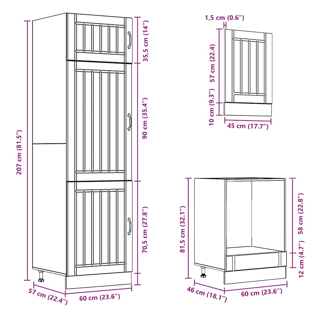 7-delige Keukenkastenset Lucca bewerkt hout zwart is nu te koop bij PeponiXL, paradijselijk wonen!