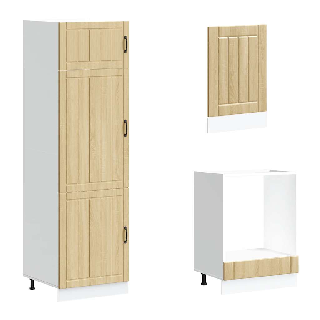 7-delige Keukenkastenset Lucca bewerkt hout sonoma eikenkleur is nu te koop bij PeponiXL, paradijselijk wonen!