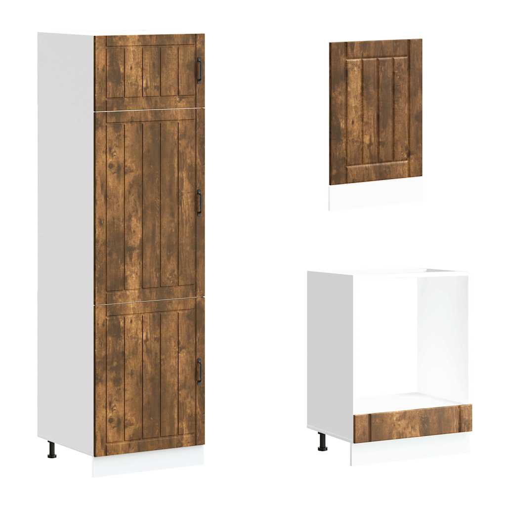 7-delige Keukenkastenset Lucca bewerkt hout gerookt eiken is nu te koop bij PeponiXL, paradijselijk wonen!