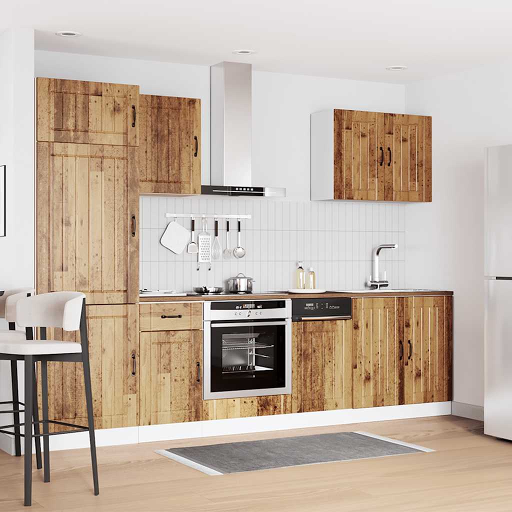 7-delige Keukenkastenset Lucca bewerkt hout oud houtkleurig is nu te koop bij PeponiXL, paradijselijk wonen!