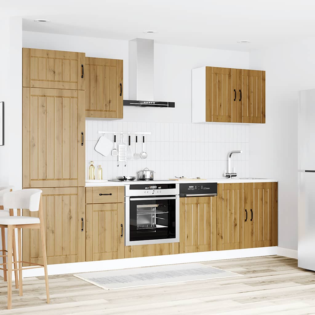 7-delige Keukenkastenset Lucca bewerkt hout artisanaal eiken is nu te koop bij PeponiXL, paradijselijk wonen!