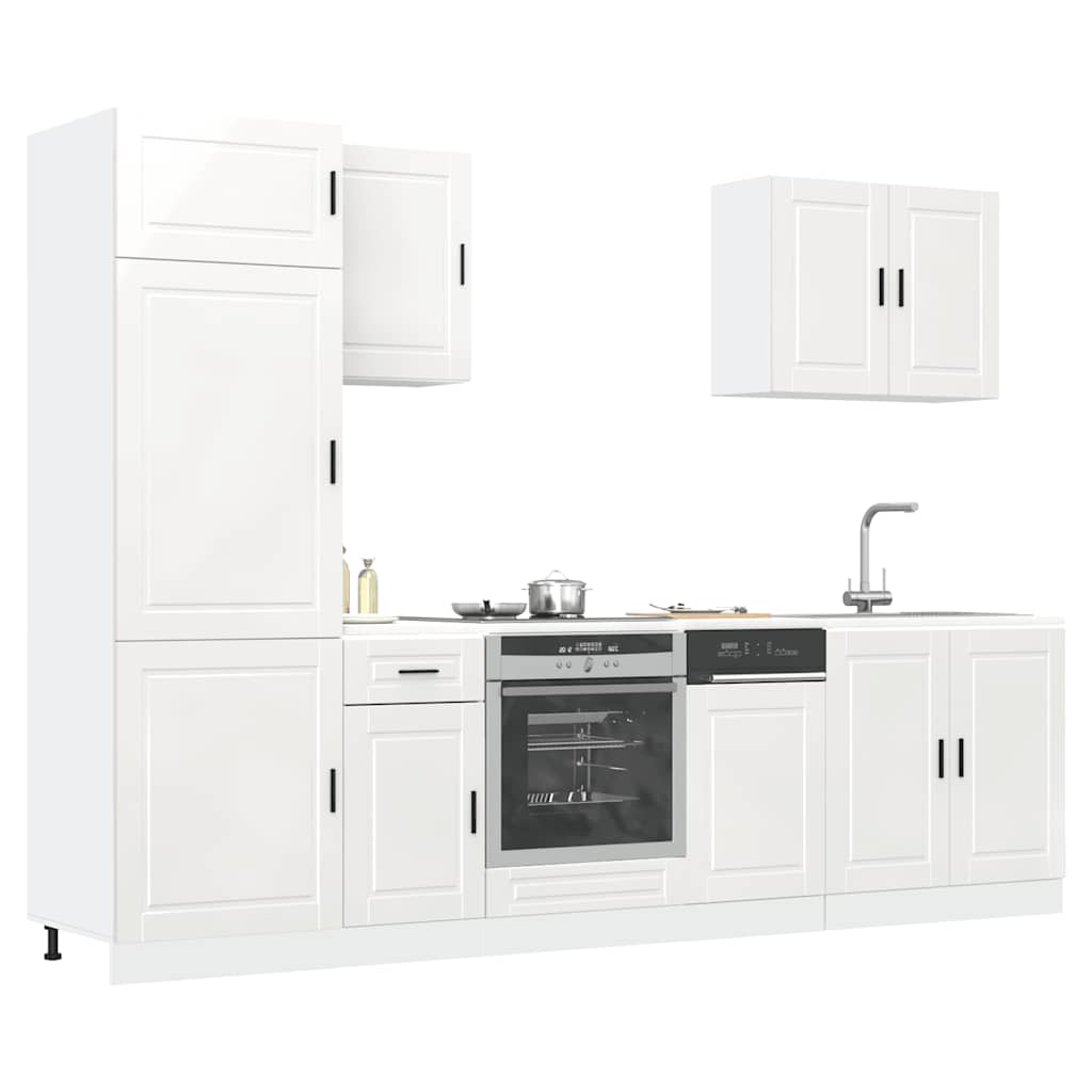 7-delige Keukenkastenset Porto bewerkt hout glanzend wit is nu te koop bij PeponiXL, paradijselijk wonen!
