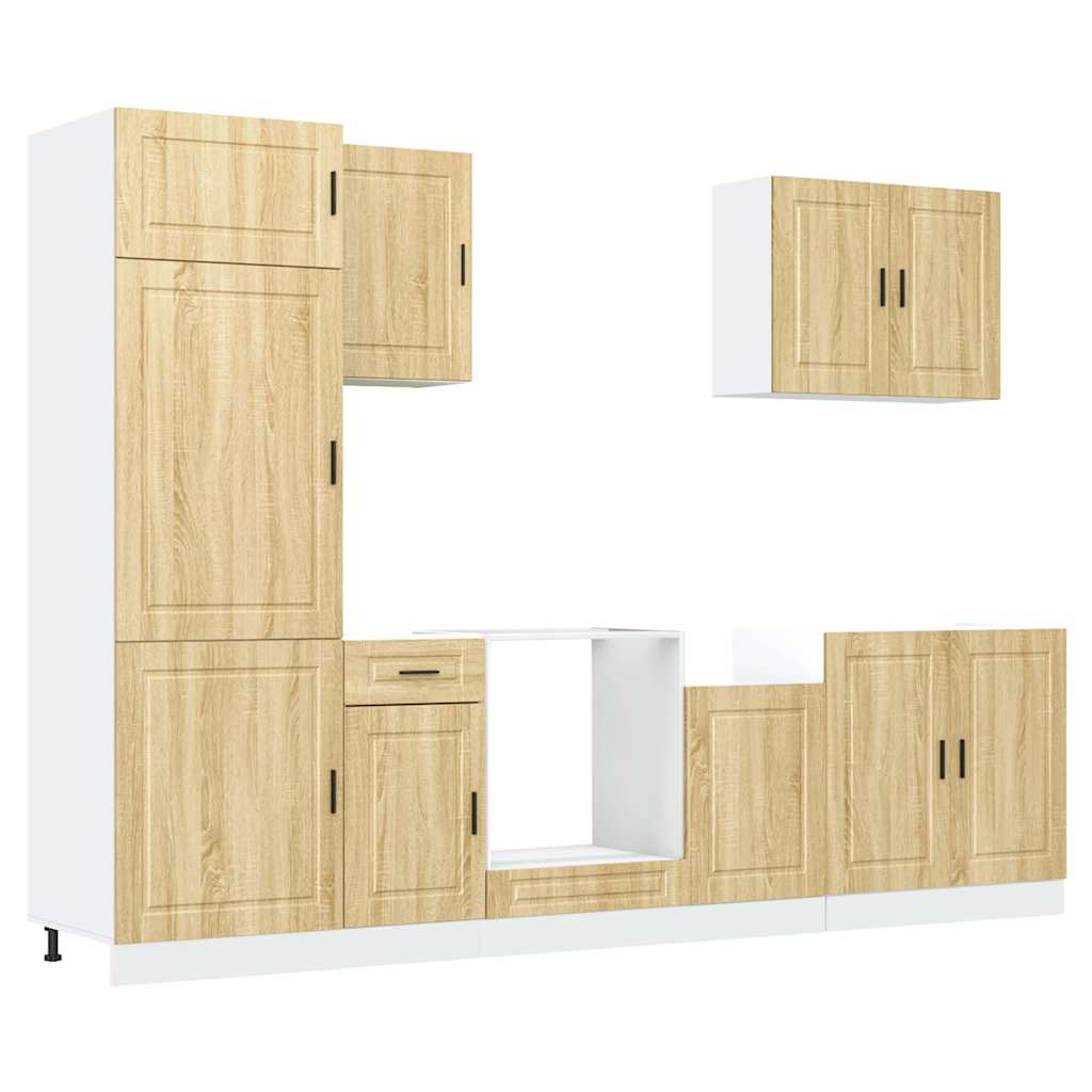 7-delige Keukenkastenset Porto bewerkt hout sonoma eikenkleur is nu te koop bij PeponiXL, paradijselijk wonen!