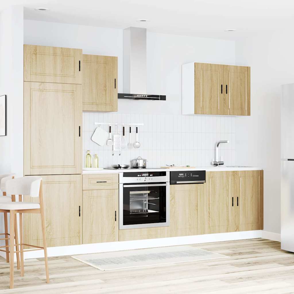7-delige Keukenkastenset Porto bewerkt hout sonoma eikenkleur is nu te koop bij PeponiXL, paradijselijk wonen!