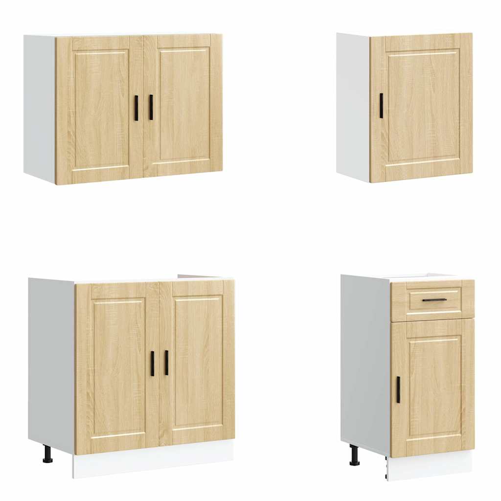 7-delige Keukenkastenset Porto bewerkt hout sonoma eikenkleur is nu te koop bij PeponiXL, paradijselijk wonen!
