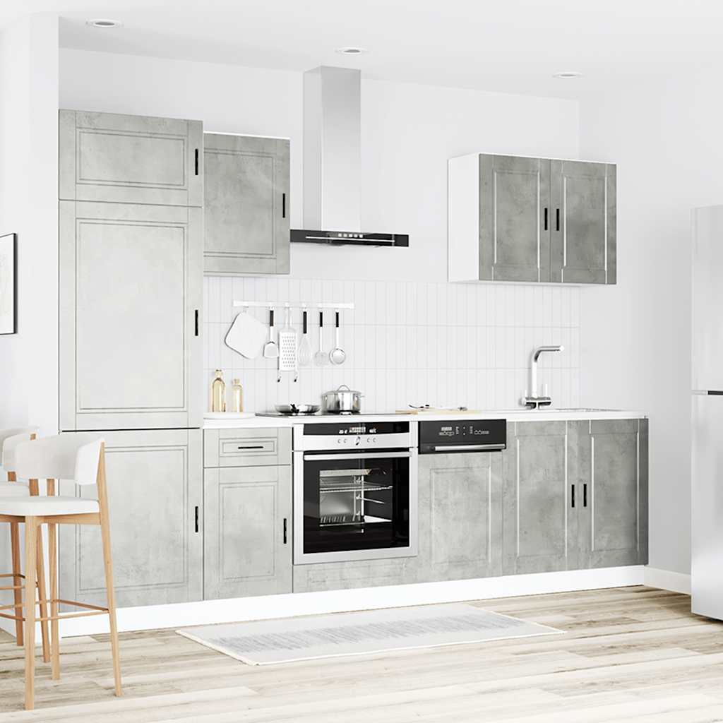 7-delige Keukenkastenset Porto bewerkt hout betongrijs is nu te koop bij PeponiXL, paradijselijk wonen!
