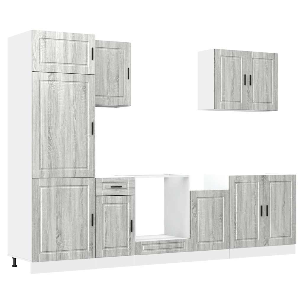 7-delige Keukenkastenset Porto bewerkt hout grijs sonoma eiken is nu te koop bij PeponiXL, paradijselijk wonen!