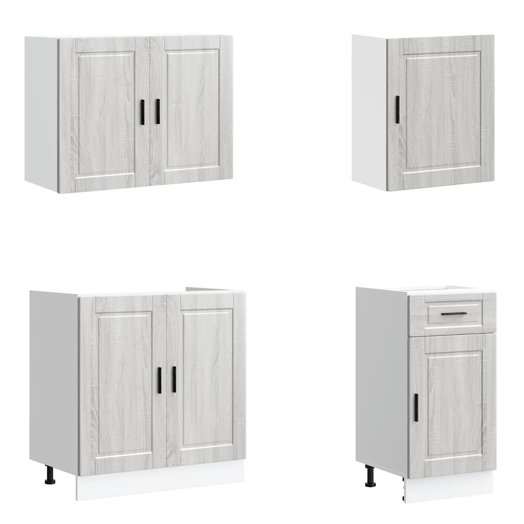 7-delige Keukenkastenset Porto bewerkt hout grijs sonoma eiken is nu te koop bij PeponiXL, paradijselijk wonen!
