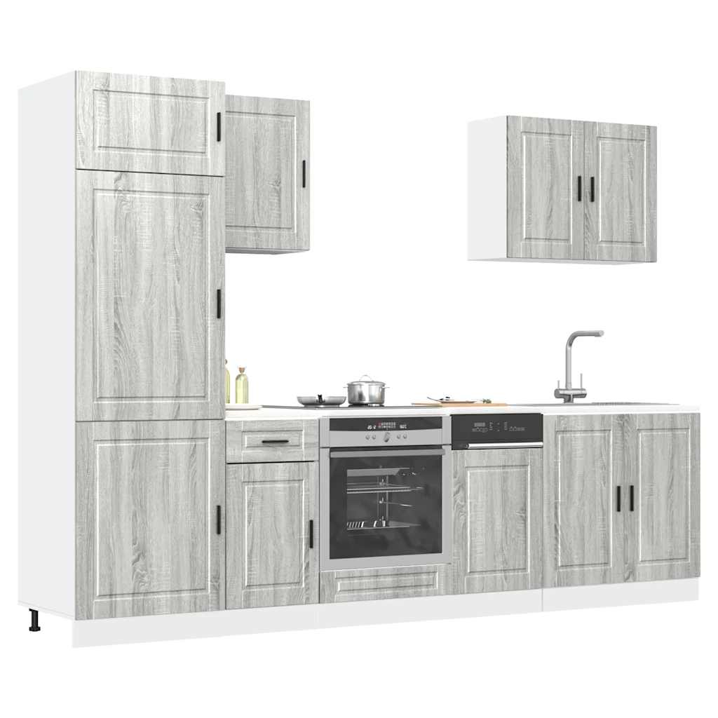 7-delige Keukenkastenset Porto bewerkt hout grijs sonoma eiken is nu te koop bij PeponiXL, paradijselijk wonen!