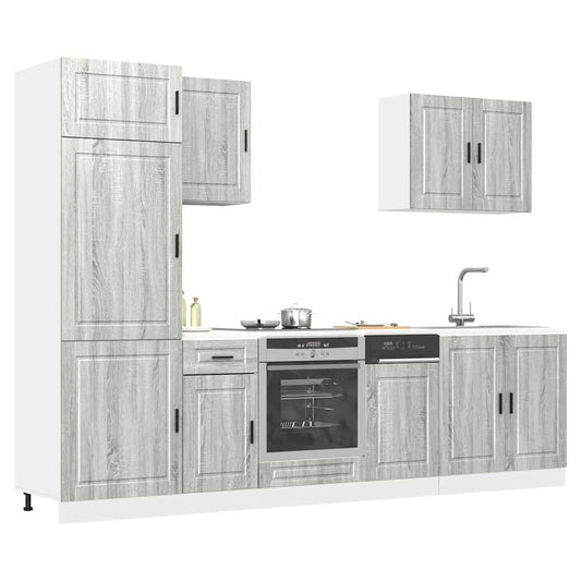 7-delige Keukenkastenset Porto bewerkt hout grijs sonoma eiken is nu te koop bij PeponiXL, paradijselijk wonen!