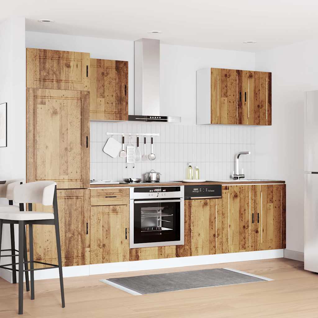 7-delige Keukenkastenset Porto bewerkt hout oud houtkleurig is nu te koop bij PeponiXL, paradijselijk wonen!