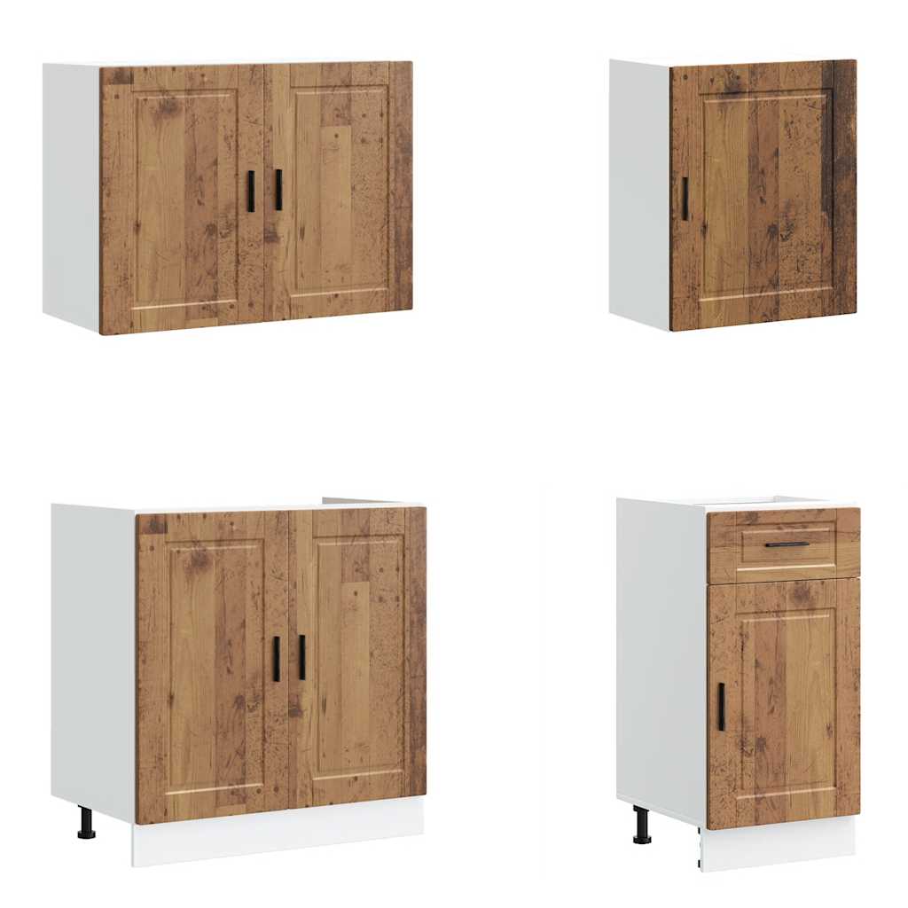 7-delige Keukenkastenset Porto bewerkt hout oud houtkleurig is nu te koop bij PeponiXL, paradijselijk wonen!