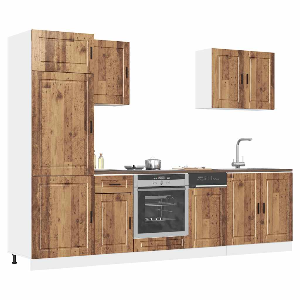 7-delige Keukenkastenset Porto bewerkt hout oud houtkleurig is nu te koop bij PeponiXL, paradijselijk wonen!