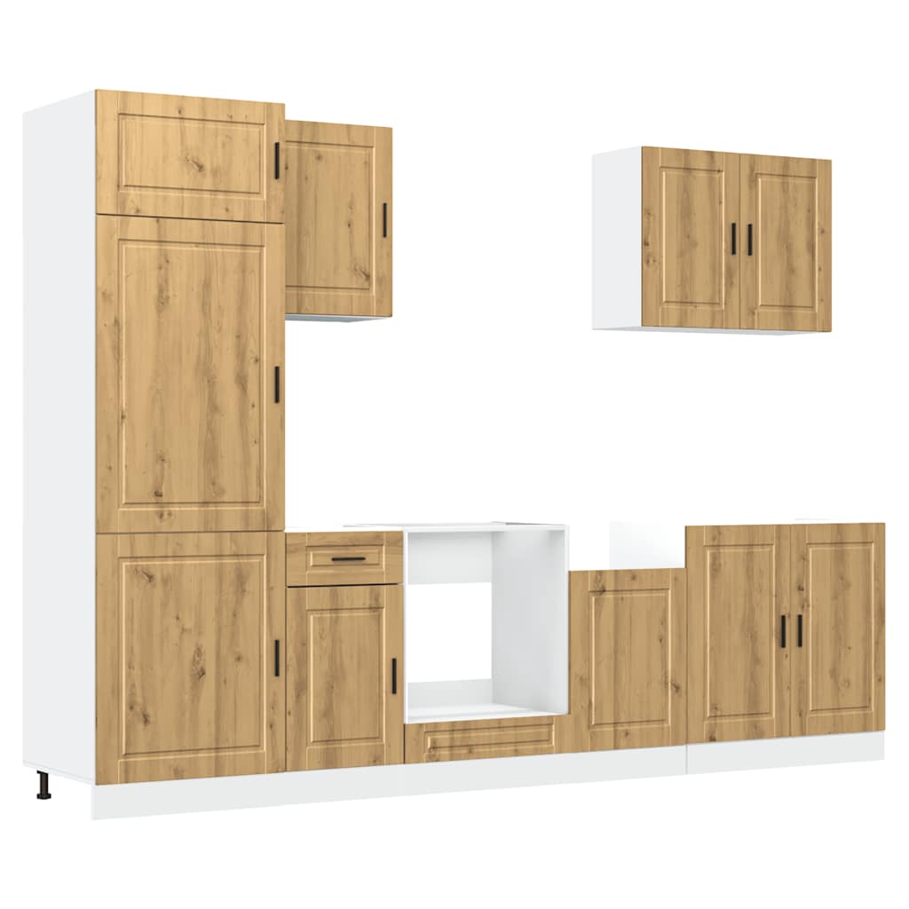 7-delige Keukenkastenset Kalmar bewerkt hout artisanaal eiken is nu te koop bij PeponiXL, paradijselijk wonen!