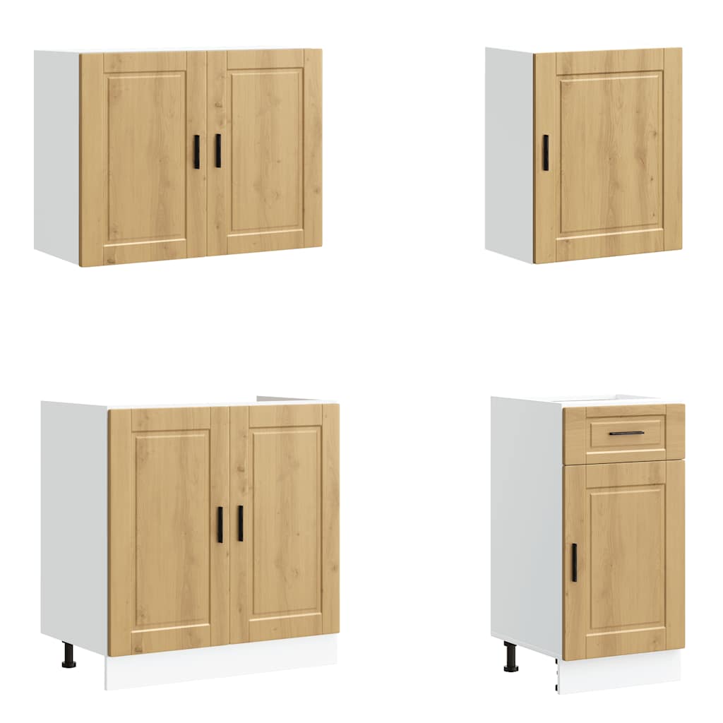 7-delige Keukenkastenset Kalmar bewerkt hout artisanaal eiken is nu te koop bij PeponiXL, paradijselijk wonen!