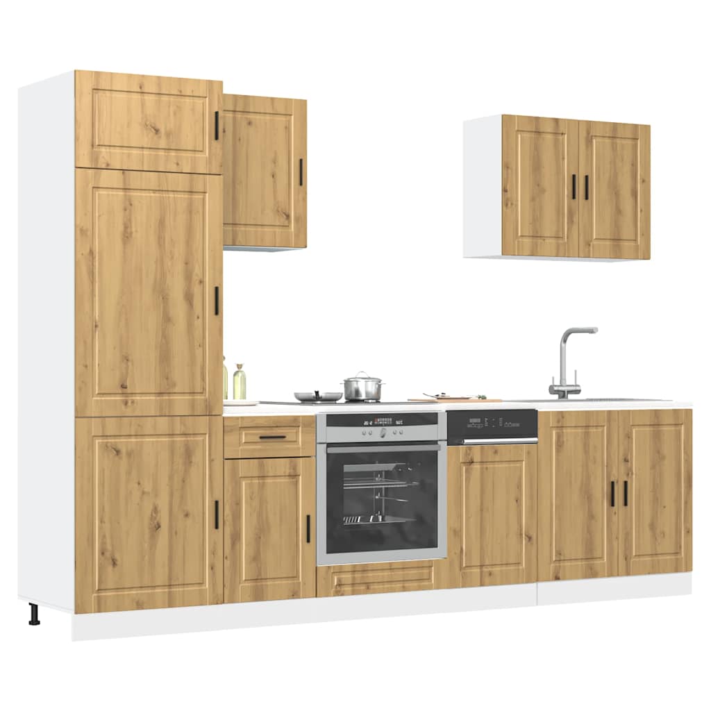 7-delige Keukenkastenset Kalmar bewerkt hout artisanaal eiken is nu te koop bij PeponiXL, paradijselijk wonen!