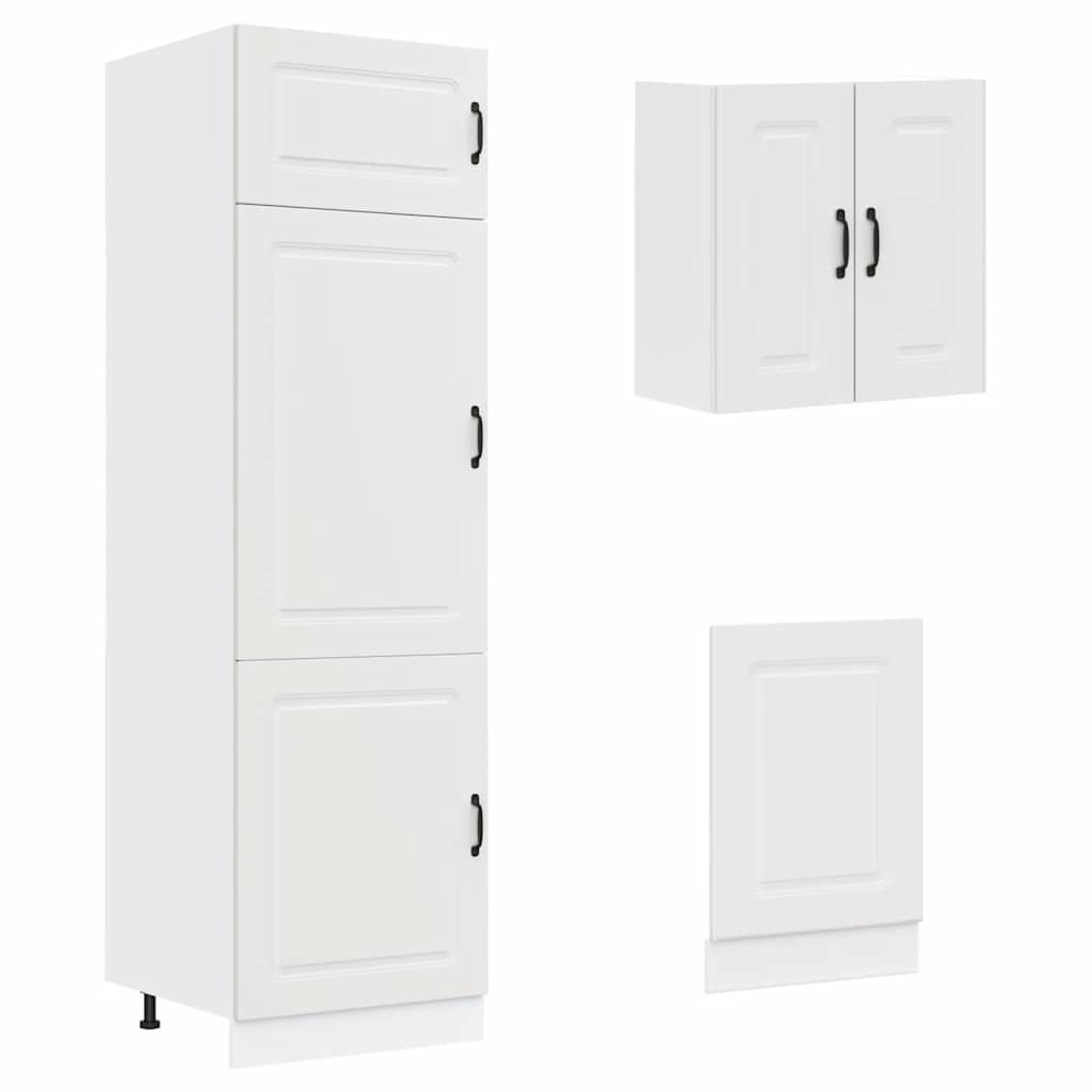 8-delige Keukenkastenset Kalmar bewerkt hout wit is nu te koop bij PeponiXL, paradijselijk wonen!