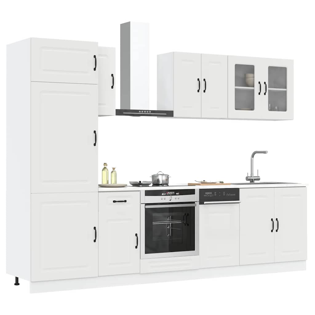 8-delige Keukenkastenset Kalmar bewerkt hout wit is nu te koop bij PeponiXL, paradijselijk wonen!