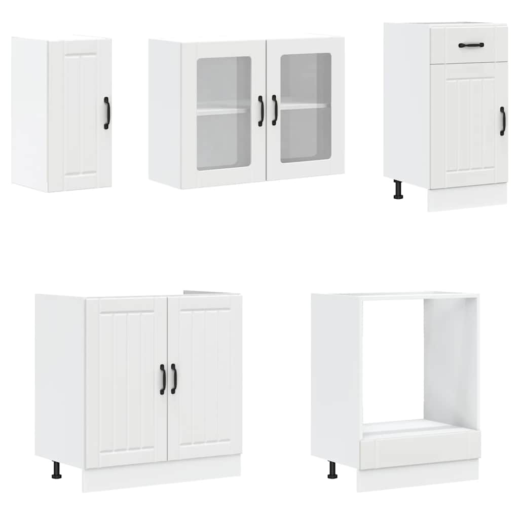 8-delige Keukenkastenset Lucca bewerkt hout wit is nu te koop bij PeponiXL, paradijselijk wonen!