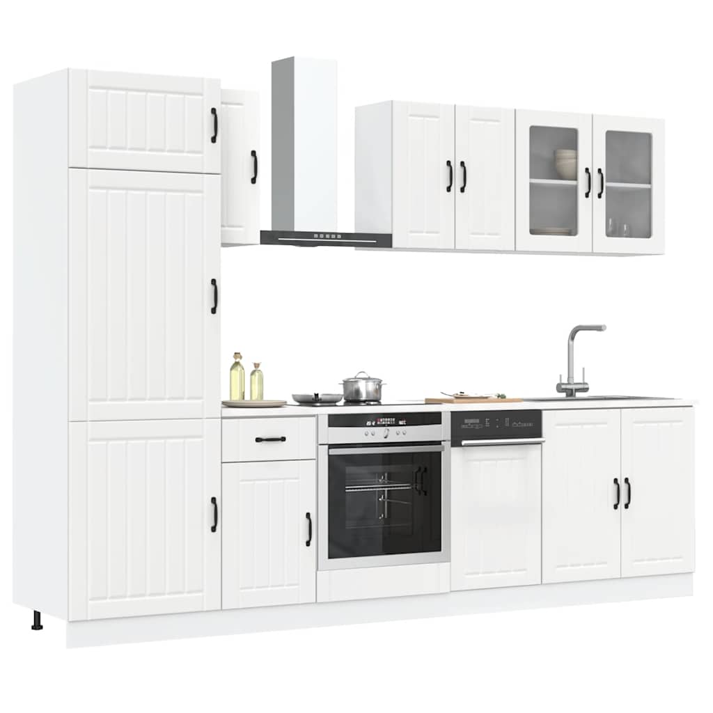8-delige Keukenkastenset Lucca bewerkt hout wit is nu te koop bij PeponiXL, paradijselijk wonen!