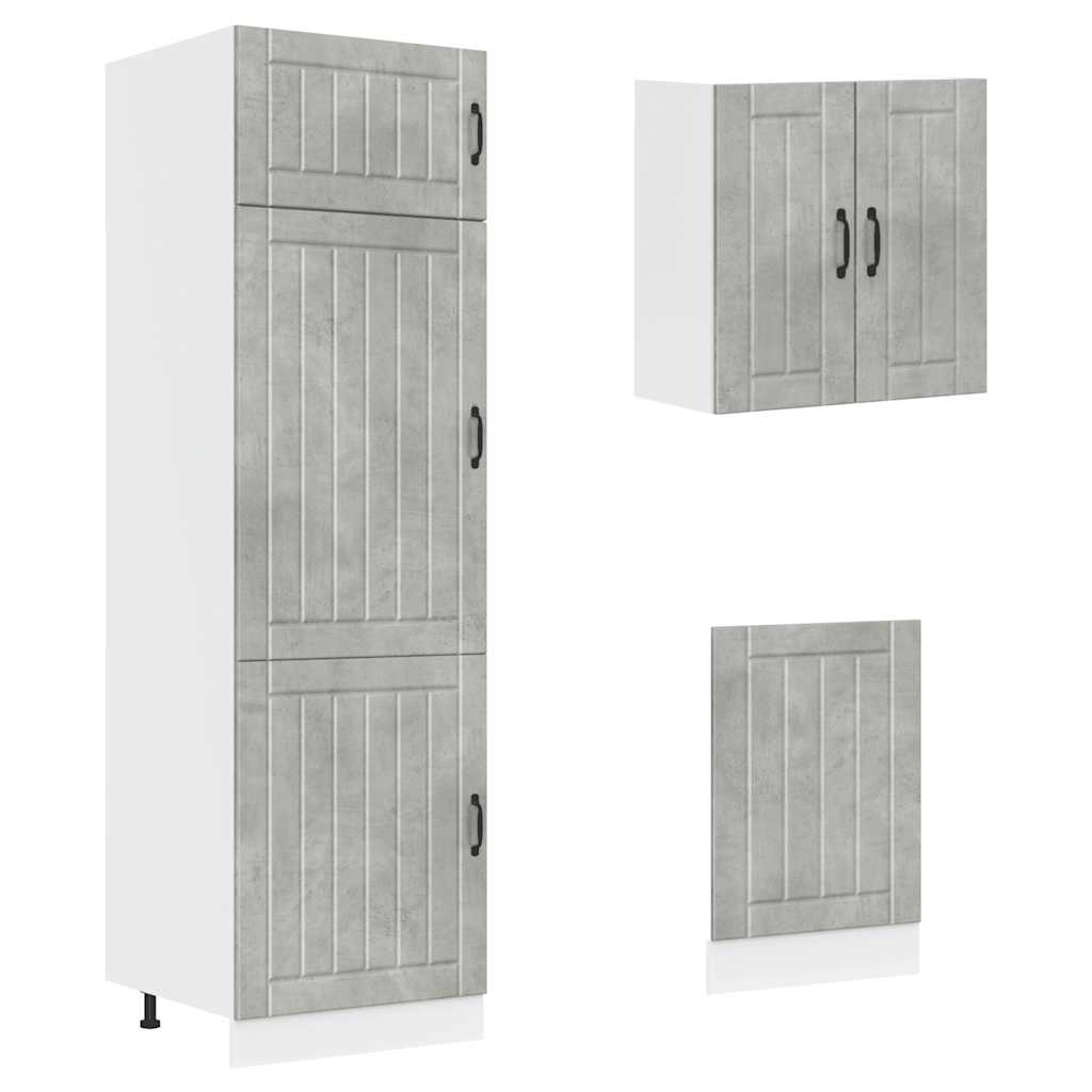 8-delige Keukenkastenset Lucca bewerkt hout betongrijs is nu te koop bij PeponiXL, paradijselijk wonen!