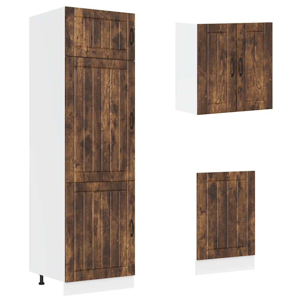 8-delige Keukenkastenset Lucca bewerkt hout gerookt eiken is nu te koop bij PeponiXL, paradijselijk wonen!