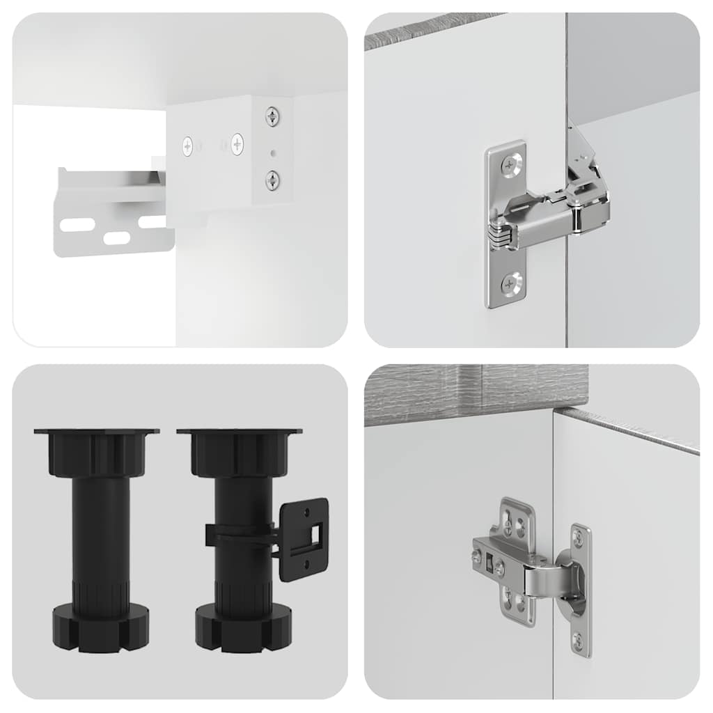 8-delige Keukenkastenset Kalmar bewerkt hout grijs sonoma eiken is nu te koop bij PeponiXL, paradijselijk wonen!