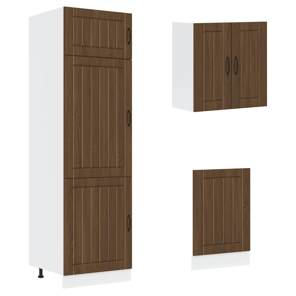 8-delige Keukenkastenset Lucca bewerkt hout bruin eikenkleur is nu te koop bij PeponiXL, paradijselijk wonen!