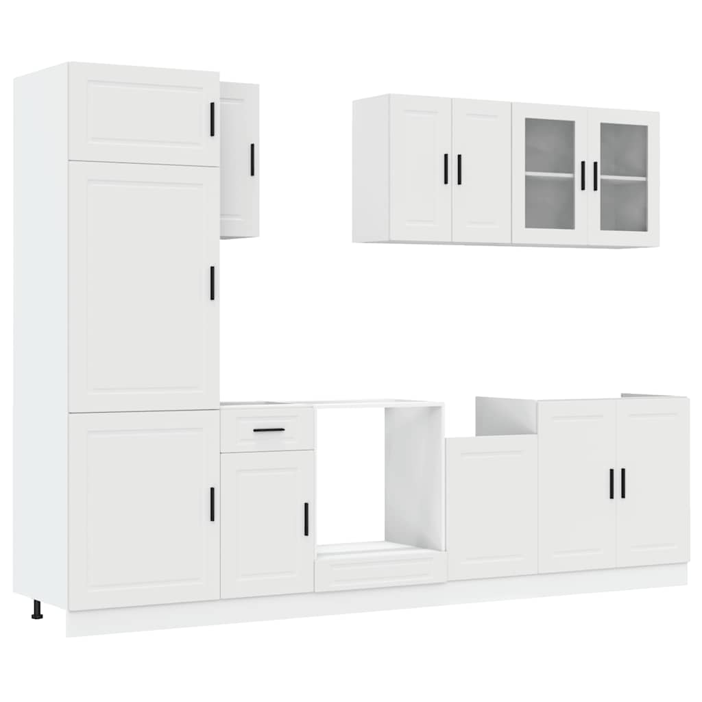 8-delige Keukenkastenset Porto bewerkt hout wit is nu te koop bij PeponiXL, paradijselijk wonen!