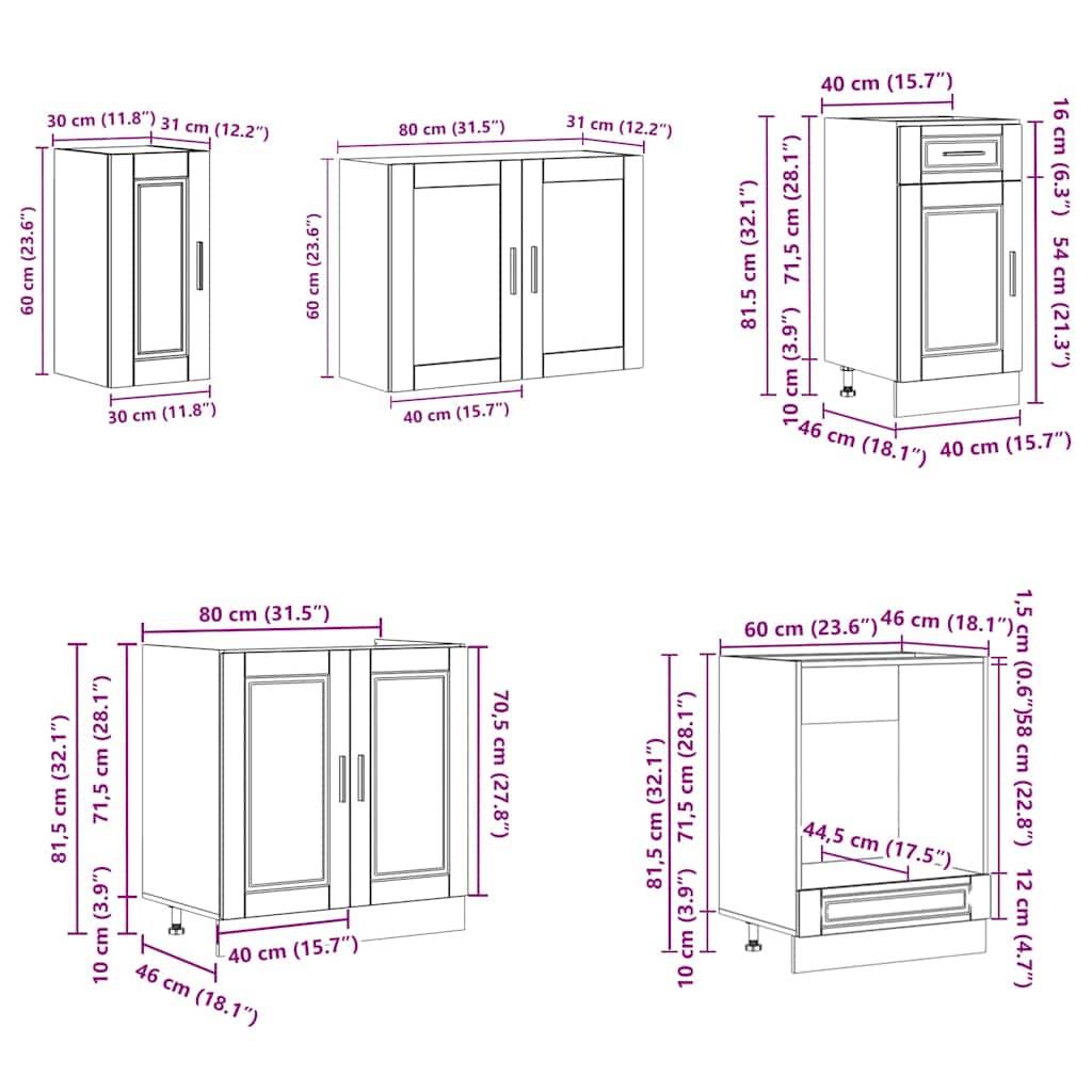 8-delige Keukenkastenset Porto bewerkt hout wit is nu te koop bij PeponiXL, paradijselijk wonen!